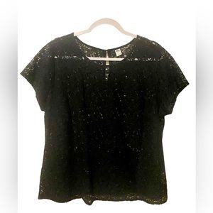 Old Navy Summer Black Lace Blouse